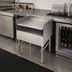 Thumbnail image #3 for John Boos Recessed Freestanding Underbar Drainboard with Top Drain, Removable Inserts, and 3-Inch Backsplash, 24 x 21 x 32-1/2 Inches