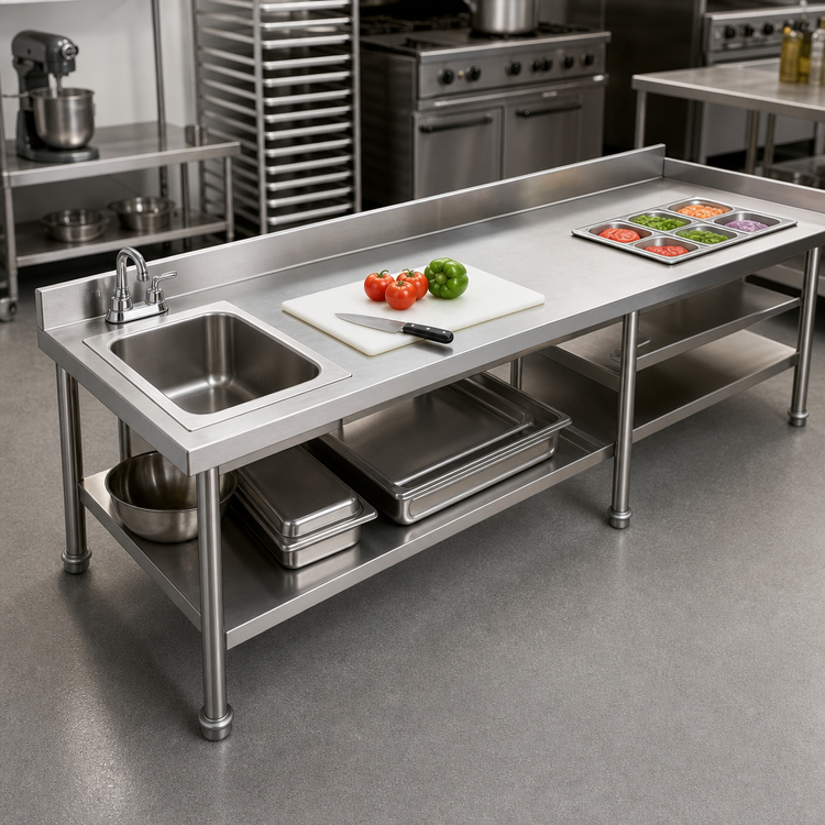 Product image #2 for Eagle Group E20 Single Compartment Drop-In Sink for 30-Inch Tables with Faucet and Basket Drain