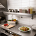 Thumbnail image #2 for Snap-n-Slide 96-Inch x 12-Inch 16-Gauge 430 Stainless Steel Wall Shelf with Ticket Rail