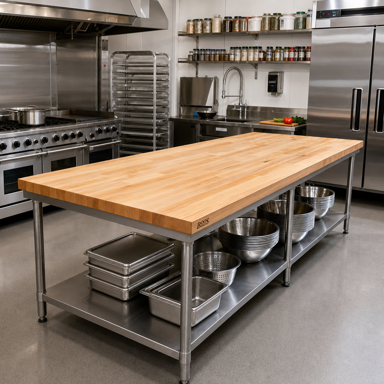 Product image #2 for John Boos Edge Grain Laminated Northern Hard Rock Maple Work Table Top, 120 Inch x 36 Inch x 1-1/2 Inch