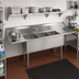 Thumbnail image #2 for BK Resources 96-Inch 3-Compartment Stainless Steel Sink with Left and Right 18-Inch Drainboards