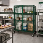 Thumbnail image #2 for Quantum 2160-63SECP 60"W x 21"D x 63"H Stationary Wire Security Cage with Locking Doors, Green Epoxy