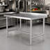Thumbnail image #2 for 60-Inch x 24-Inch Stainless Steel Open Base Work Table with 2-Inch Rear Up-Turn