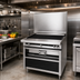 Thumbnail image #2 for Titan 48-Inch Heavy Duty Gas Chitwood Smoke Charbroiler Range with Cabinet Base