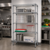 Thumbnail image #2 for Eagle Group 4-Tier Starter Wire Shelving Unit, 42W x 18D x 74H, Chrome-Plated