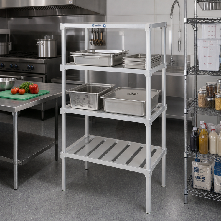 Product image #2 for Channel 60 x 24 Inch Solid Aluminum Adjustable Shelf for Commercial Shelving
