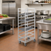 Thumbnail image #2 for Channel Aluminum Single-Section Cafeteria Tray Rack with 5-Inch Swivel Casters, Standard Series, 36-Inch Height, End Load, 8-Tray Capacity
