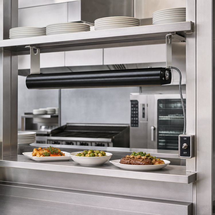 Product image #2 for Vollrath 36-Inch Low Profile Unlighted Heat Strip with Remote Toggle Switch, Black Powder Coat