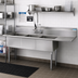 Thumbnail image #2 for BK Resources Three-Compartment Stainless Steel Sink with Right Drainboard, 18