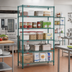 Thumbnail image #2 for Eagle Group Valu-Gard 5-Tier Starter Wire Shelving Unit, 36W x 21D x 74H, Green Epoxy