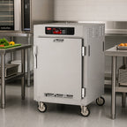 Thumbnail image #2 for Metro C5 C585L-SFS-UPFC Pass-Thru Controlled Temperature Holding Cabinet, 1/2 Height, Combination Doors, 8 Sheet Pan Capacity, 120V