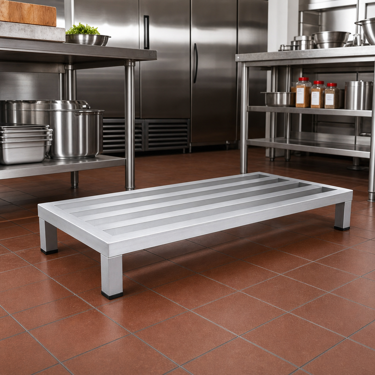 Product image #2 for John Boos 1-Tier Square Bar Aluminum Dunnage Rack, 48 x 24 x 12 Inches, 1,500 lb Capacity
