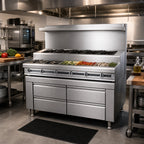 Thumbnail image #2 for Jade Range (Middleby) Titan JMSS-06-T-72, 1/3 72-Inch Modular Gas Sauté Station, 6 Open Burners, Refrigerated Cold Rail