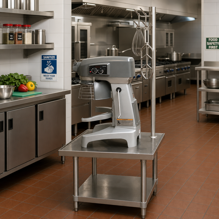 Product image #2 for Advance Tabco Stainless Steel Equipment Stand with Utensil Rack, 36 x 30 x 24 Inches