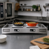 Thumbnail image #2 for TableCraft Double Induction Countertop Station Kit with Cooling Plates, Brushed Finish, Translucent Clear Duracoat
