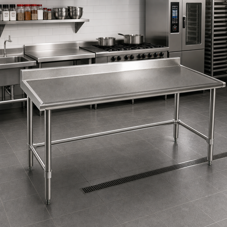 Product image #2 for Eagle Group Spec-Master Marine Series Stainless Steel Work Table with Backsplash, 120 x 30 Inches