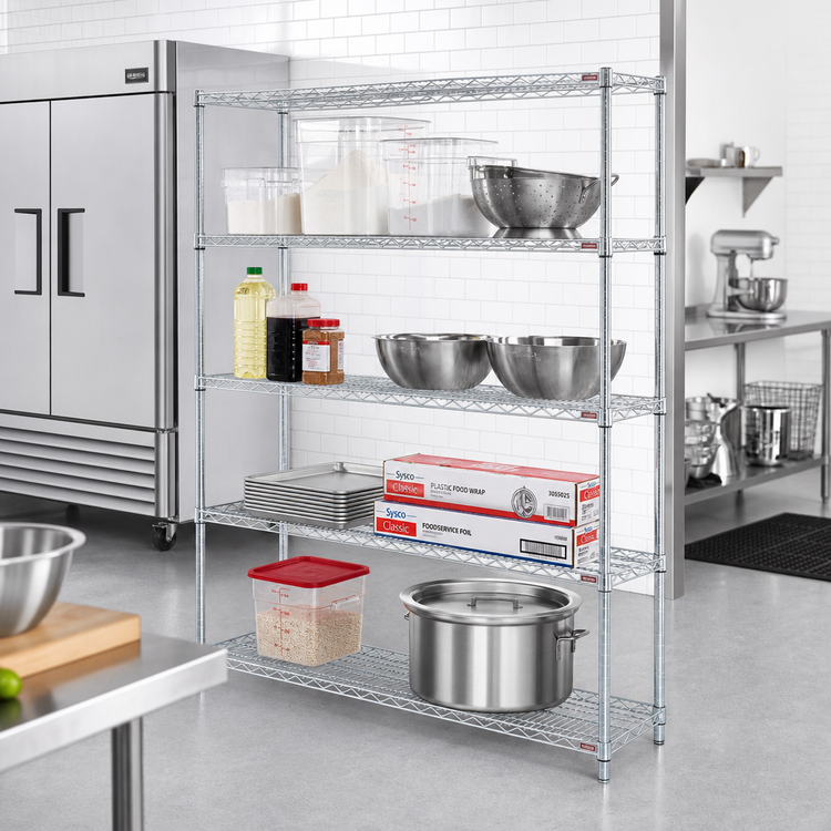Product image #2 for EAGLEbrite 4-Tier Wire Starter Shelving Unit, 60 x 18 x 74 Inches, Stationary, Zinc Finish