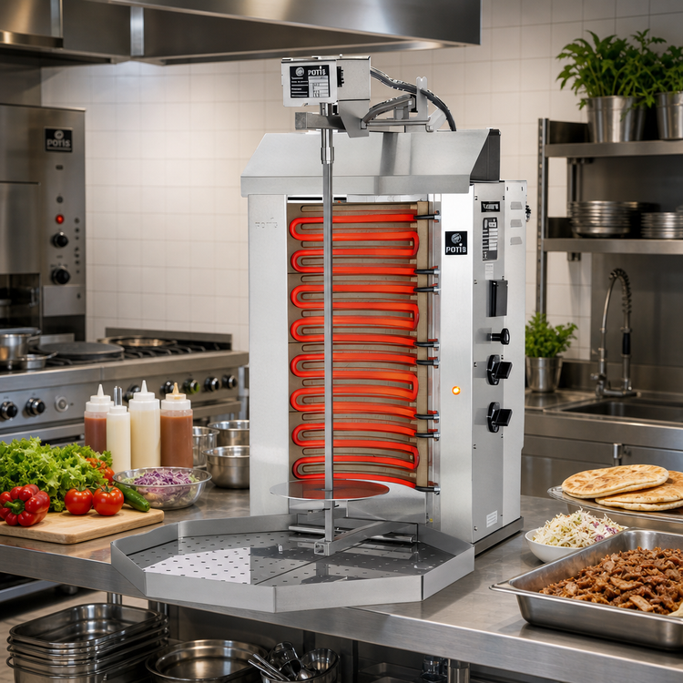 Product image #2 for Trento Potis Electric Doner Kebab Vertical Broiler, Stainless Steel, 66.13 lb Capacity, 208V