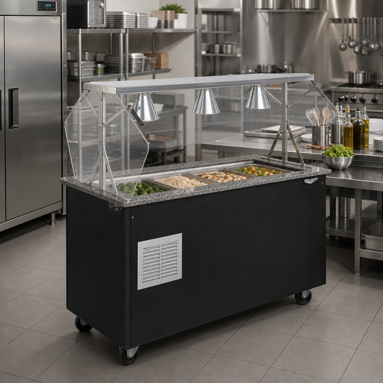 Product image #2 for Vollrath 2-Series Affordable Portable Refrigerated Cafeteria Unit with Granite Wrapper, 4-Pan, 60 x 24 Inches