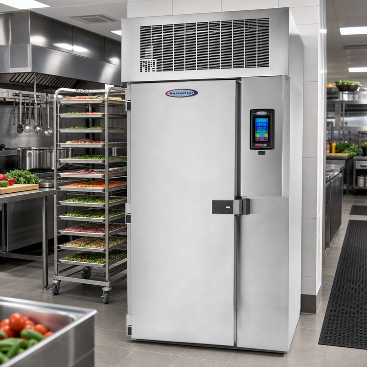 Product image #2 for HURRiCHiLL Roll-In Self-Contained Blast Chiller/Shock Freezer, 1 Mobile Rack, 200 lb Chill / 120 lb Freeze, 208V 3-Phase