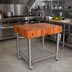 Thumbnail image #2 for John Boos Cucina D'Amico Cherry End Grain Butcher Block Cart with Stainless Steel Base