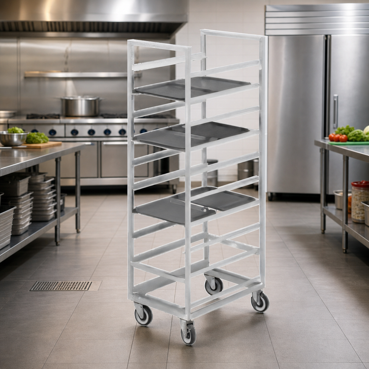 Product image #2 for Channel 438S6 Single-Section Stainless Steel End-Load Cafeteria Tray Rack, 28-Tray Capacity, 64-Inch Height