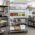 Thumbnail image #2 for Quantum 60-Inch Mobile Wire Shelving Enclosure Cart, 4-Shelf, Chrome-Plated Finish