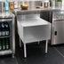 Thumbnail image #2 for 24-Inch x 19-Inch Stainless Steel Underbar Filler Board with Flat Top and 4-Inch Backsplash