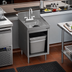 Thumbnail image #2 for CHOICE 18-Inch Stainless Steel Underbar Hand & Dump Sink Cabinet with Open Front, Dry Waste Chute, and Gooseneck Faucet
