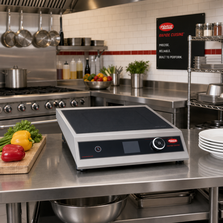 Product image #2 for Hatco Rapide Cuisine Heavy-Duty Countertop Single-Burner Induction Range with Black Glass-Ceramic Top, 120V, 1440W