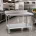 Thumbnail image #2 for Spec-Master Marine Series Stainless Steel Work Table with 4-1/2 Inch Backsplash and Galvanized Undershelf