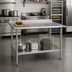 Thumbnail image #2 for Eagle Group Budget Series 48 Inch x 36 Inch 430 Stainless Steel Work Table with 1-1/2 Inch Rear Up-Turn and Undershelf