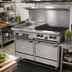 Thumbnail image #2 for Garland G Starfire Pro 48-Inch Gas Restaurant Range with 4 Open Burners, 24-Inch Griddle, and 2 Space-Saver Ovens
