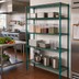 Thumbnail image #2 for Quantum Wire Shelving Starter Kit, 60 x 12 x 86 Inch, 4 Shelves, Green Epoxy Antimicrobial Finish