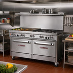 Thumbnail image #2 for Southbend (Middleby) Ultimate 4601AA-3G 60-Inch Gas Restaurant Range with 4 Open Burners, 36-Inch Griddle & 2 Convection Ovens