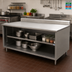 Thumbnail image #2 for BK Resources 72-Inch x 30-Inch Stainless Steel Chef Table with 5-Inch Back Riser and Open Front Cabinet Base