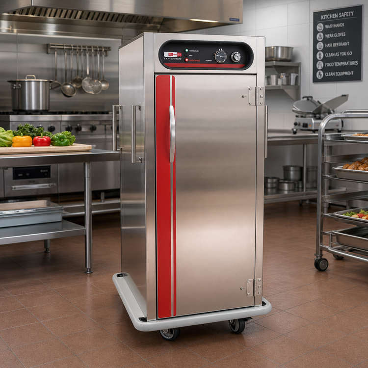 Product image #2 for EnduraHeat Half-Size Heated Satellite Transport Cart with Adjustable Universal Slides