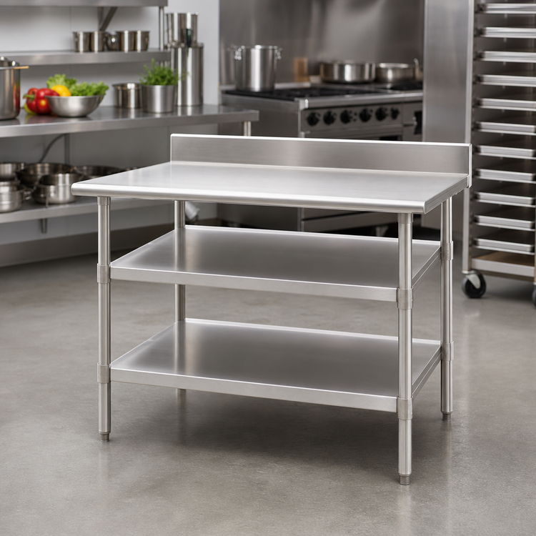 Product image #2 for Eagle Group Adjustable Stainless Steel Work Table Undershelf, 36 x 24 Inches, for Uni-Lok Hat Channel Frame Tables
