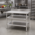 Thumbnail image #2 for Eagle Group Adjustable Stainless Steel Work Table Undershelf, 36 x 24 Inches, for Uni-Lok Hat Channel Frame Tables