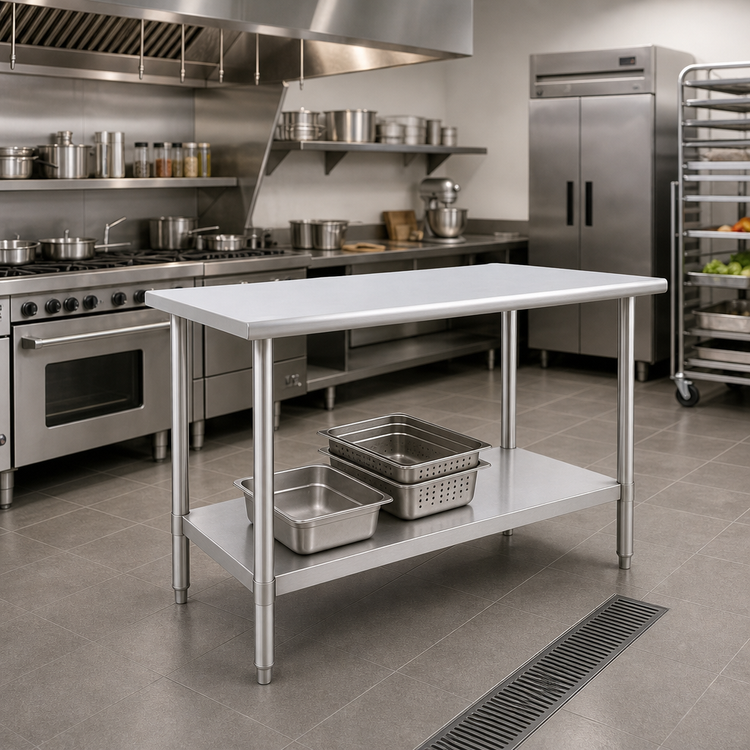 Product image #2 for Eagle Spec-Master T2484SE Flat Top Stainless Steel Work Table with Undershelf, 84 x 24 Inch