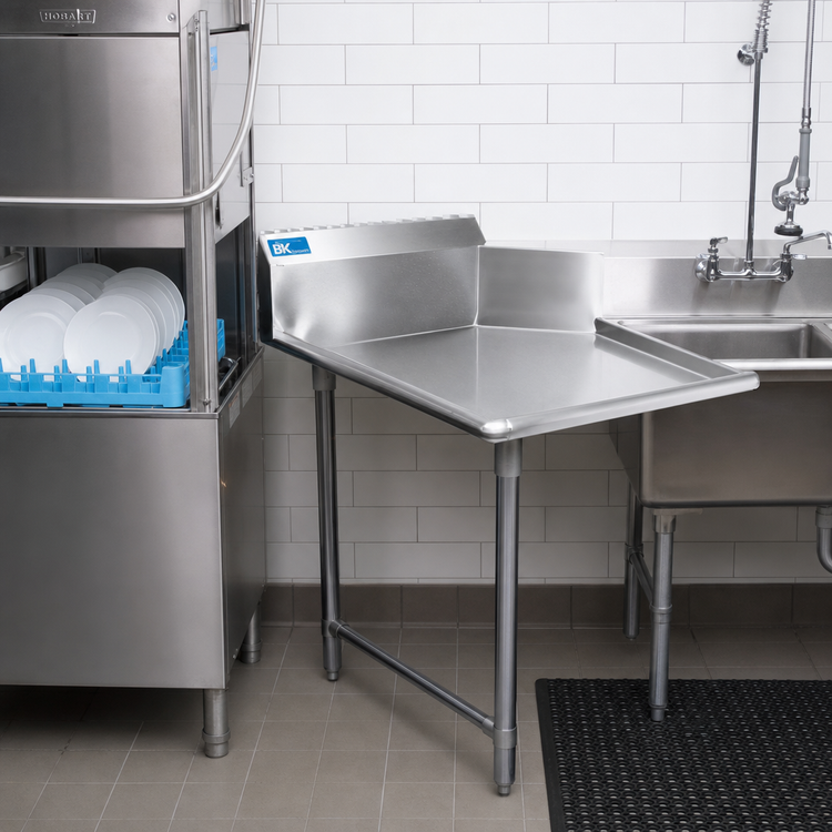 Product image #2 for BK Resources 36-Inch Right-to-Left Straight Clean Dish Table with 10-Inch Backsplash