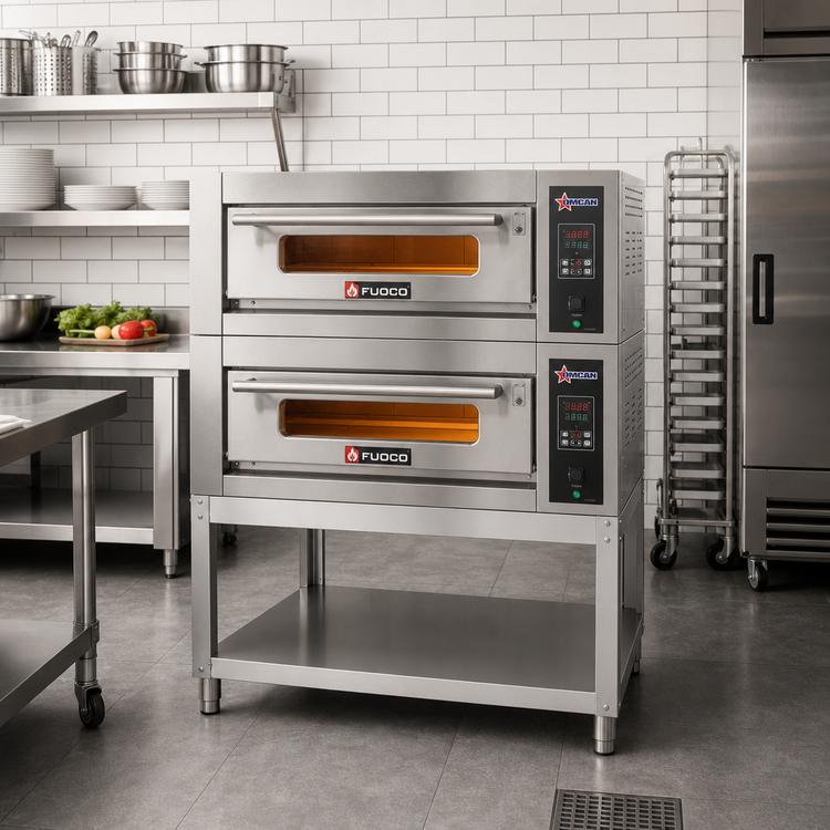 Product image #2 for Omcan Stainless Steel Equipment Stand for Double Chamber Fuoco Series Oven