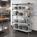 Thumbnail image #2 for Quantum 48 Inch W x 24 Inch D x 86 Inch H Solid Shelving Starter Kit with 4 Solid Shelves, 304 Stainless Steel