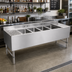 Thumbnail image #2 for John Boos Slim-Line 84-Inch Wide 4-Compartment Underbar Sink Unit with Dual Drainboards