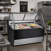 Thumbnail image #2 for Omcan Black Curved-Glass Gelato Display Showcase, 10 Pan Capacity, 55-Inch Wide