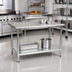 Thumbnail image #2 for BlendPort Budget Series 72-Inch x 24-Inch Flat Top Work Table with 430 Stainless Steel Top and Galvanized Undershelf