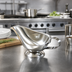 Thumbnail image #2 for American Metalcraft 16 oz Stainless Steel Gravy Boat with Flat Loop Handle and Tapered Spout