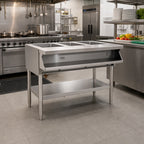 Thumbnail image #2 for Eagle Group SHT2-120 2-Well Sealed Well Electric Hot Food Table, Open Shelf Base, 33-Inch, Wet/Dry, 120V