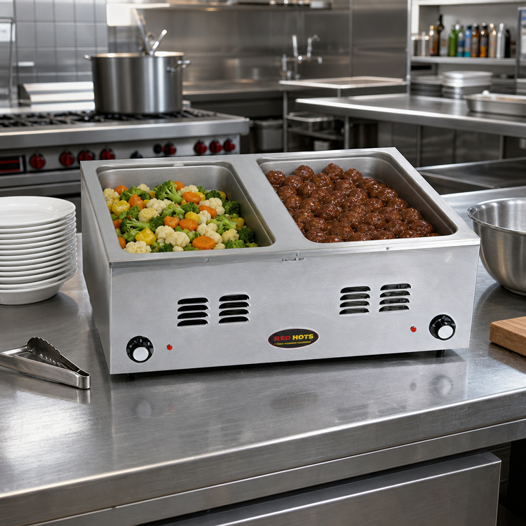 Product image #2 for RedHots Countertop Electric Food Warmer with 12 x 20 Inch Pan Opening, Wet/Dry Operation, Infinite Controls, 208V
