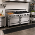 Thumbnail image #2 for Jade Bistro 72-Inch Shallow-Depth Commercial Gas Range with 6 Open Burners, 36-Inch Griddle, and 2 Standard Ovens